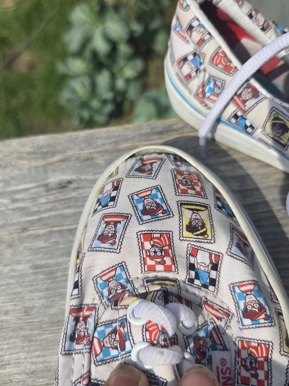 Vans White Canvas Low-Top Sneakers Where's Waldo
